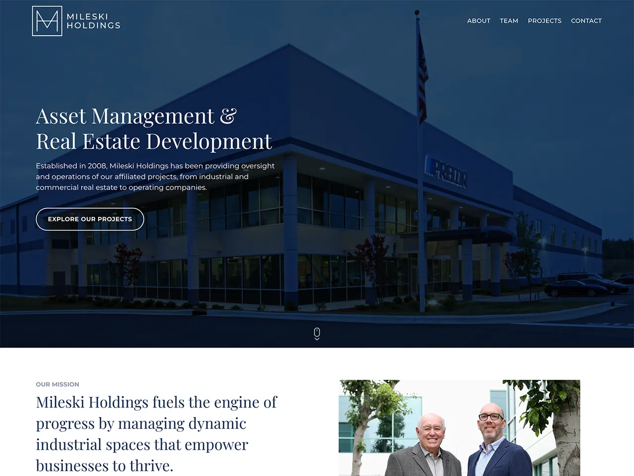 Mileski Holdings homepage